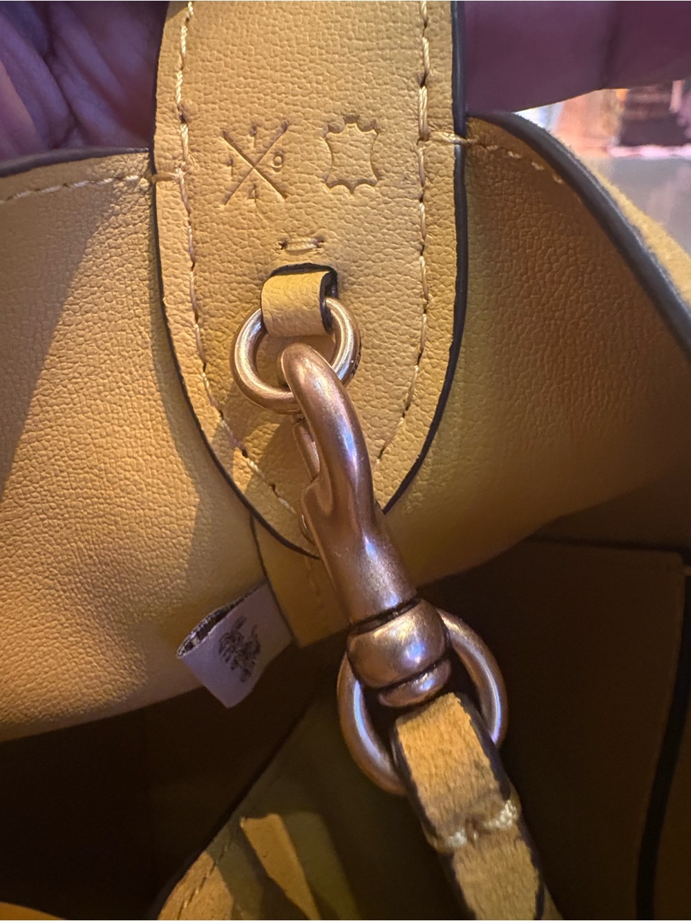 Coach Yellow Suede Bleecker Bucket Bag - Picture 6 of 8